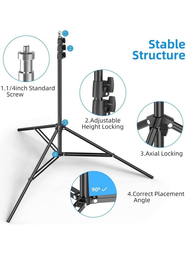 Arabest Background for Photography Backdrop Kit with Stand 200 x 200 cm Portable White Screen Backdrop with Stand kit Background with Stand Carrying Bag Clamp for Streaming Video Zoom Screen Photo Background for Photography Studio - Image 4